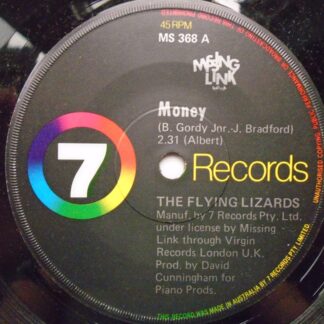 Flying Lizards Money 7" Missing Link MS396 VG 1980 Australian pressing, there is non-sounding scuff on side two
