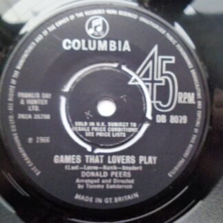 Donald Peers Games That Lovers Play 7" Columbia DB8079 EX 1966