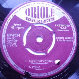 Freddy Vander Freddy Vander & His Ensemble EP Oriole EP7024 EX 1959