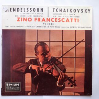 Zino Francescatti Mendelssohn Tchaikovsky LP Philips ABL3159 EX/VG 1950s vinyl is near mint, spine is a bit worn and a third of text is only just legible but rest is perfect