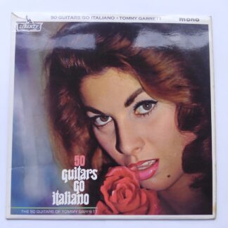 Tommy Garrett 50 Guitars Go Italiano LP Liberty LBY1203 EX/EX 1964 mono, there is factory sample sticker on side two label