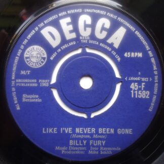 Billy Fury Like I've Never Been Gone 7" Decca F11582 EX 1963