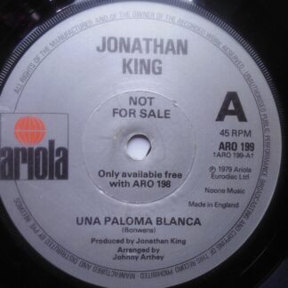 Jonathan King Una Paloma Blanca 7" Ariola ARO199 EX 1979 originally came free with ARO198
