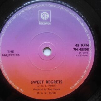 Majestics Sweet Regrets 7" Pye 7N45508 EX 1975