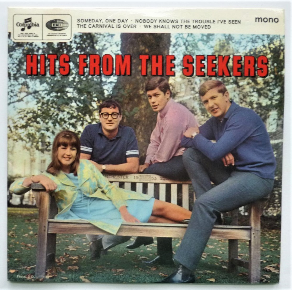Seekers Hits From The Seekers EP Columbia SEG8496 VG/VG 1966 there is sticker on side one label and writing on picture sleeve - Image 2