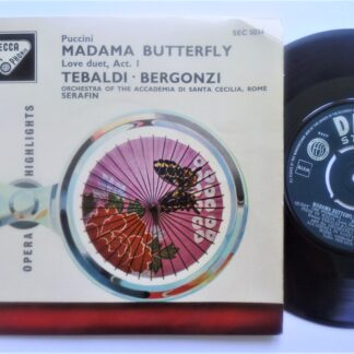 Tullio Serafin Madama Butterfly EP Decca SEC5034 EX/VG 1959 picture sleeve has a crease at top right corner and there is handwritten number on rear