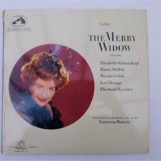 Elisabeth Schwarzkopf The Merry Widow 2LP HMV SAN101-102 EX/VG 1960s double LP with stapled booklet, sleeve is VG because it has 2.5cm split at top edge of spine, otherwise it would be near EX