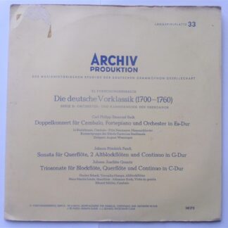 Eduard Muller Bach Fasch Quantz LP Archiv 14175 EX/VG 1960