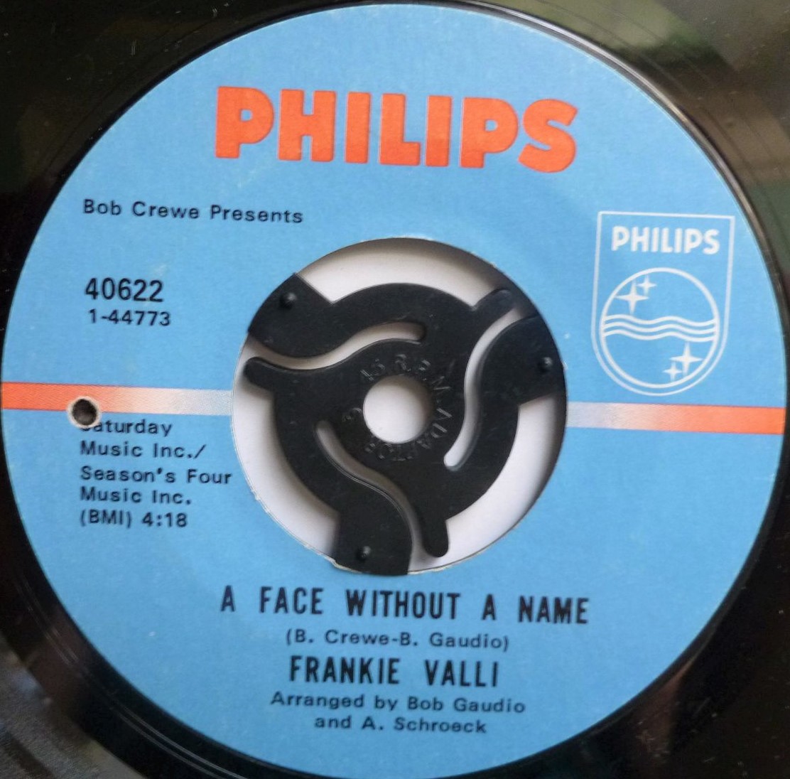 Frankie Valli The Girl I'll Never Know 7" Philips 40622 EX 1969 US pressing with drill hole in label, company sleeve is VG - Image 3