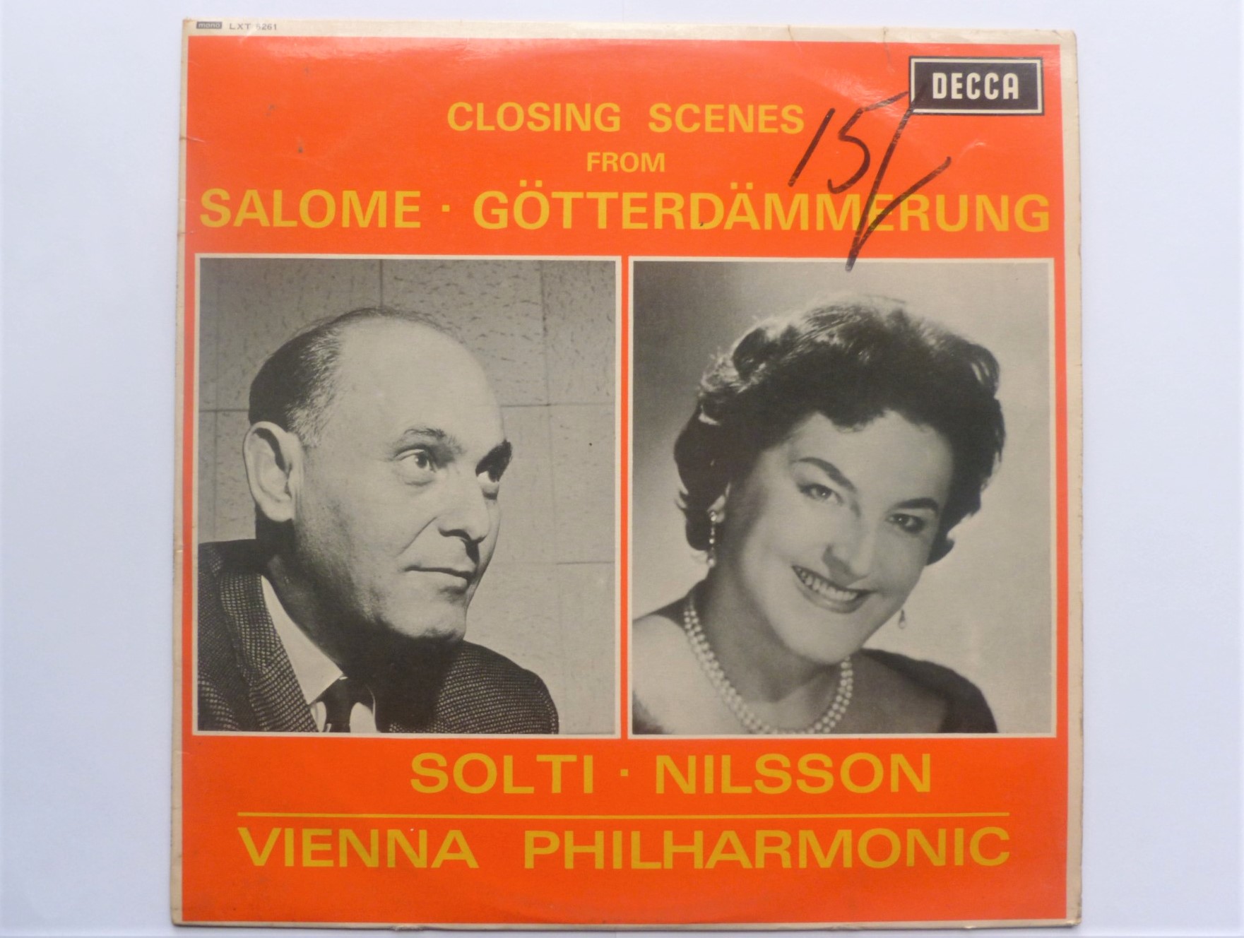 Georg Solti Closing Scenes From Salome & Gotterdammerung LP Decca LXT6261 EX/VG 1966 sleeve has writing on front