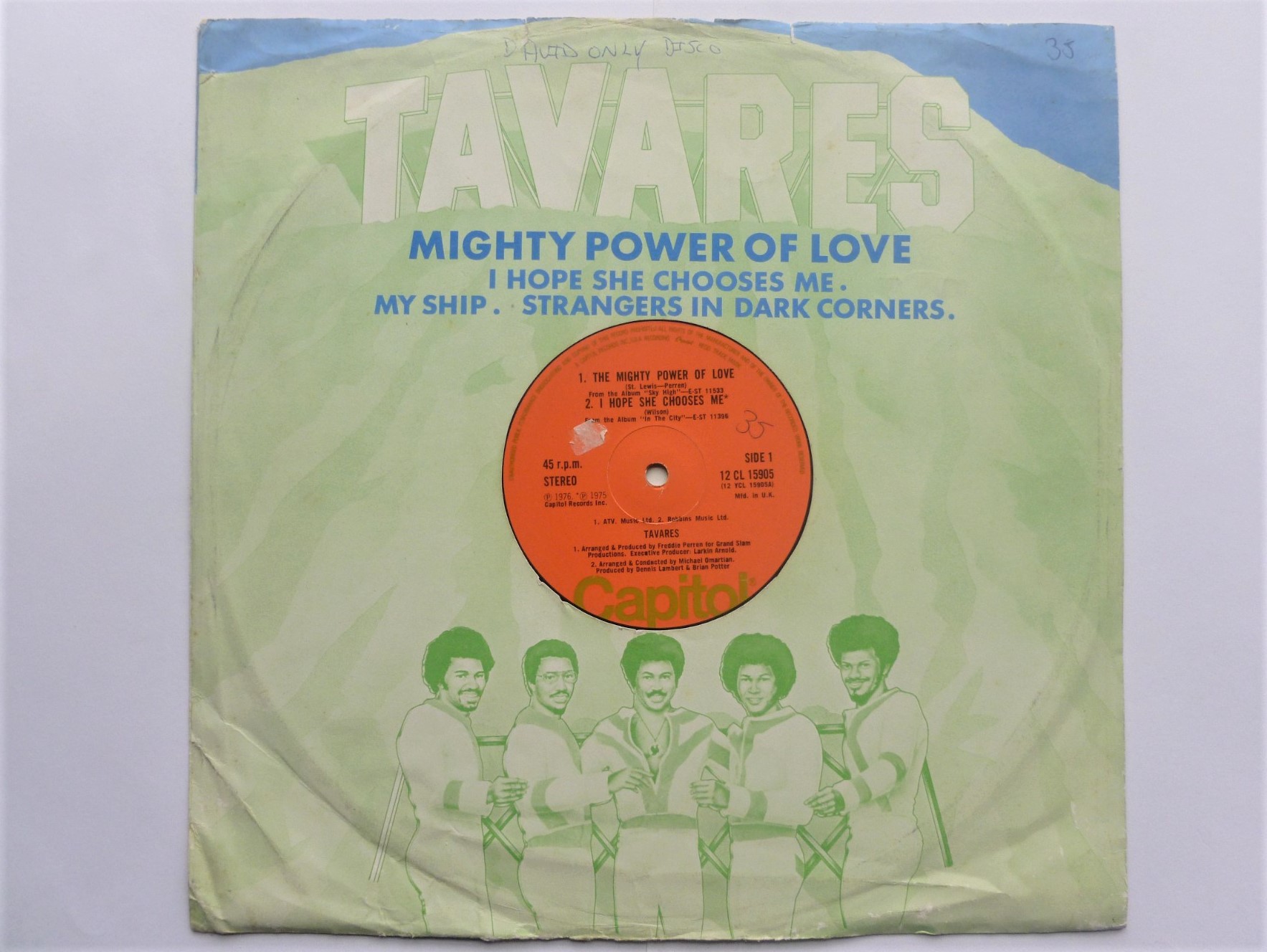 Tavares Mighty Power Of Love 12" Capitol 12CL15905 EX/VG 1976 12 inch, there is writing on sleeve and on label