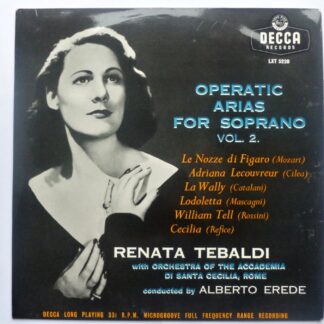 Renata Tebaldi Operatic Arias For Soprano LP Decca LXT5220 EX/VG 1956 there is small closed tear at rear opening on sleeve