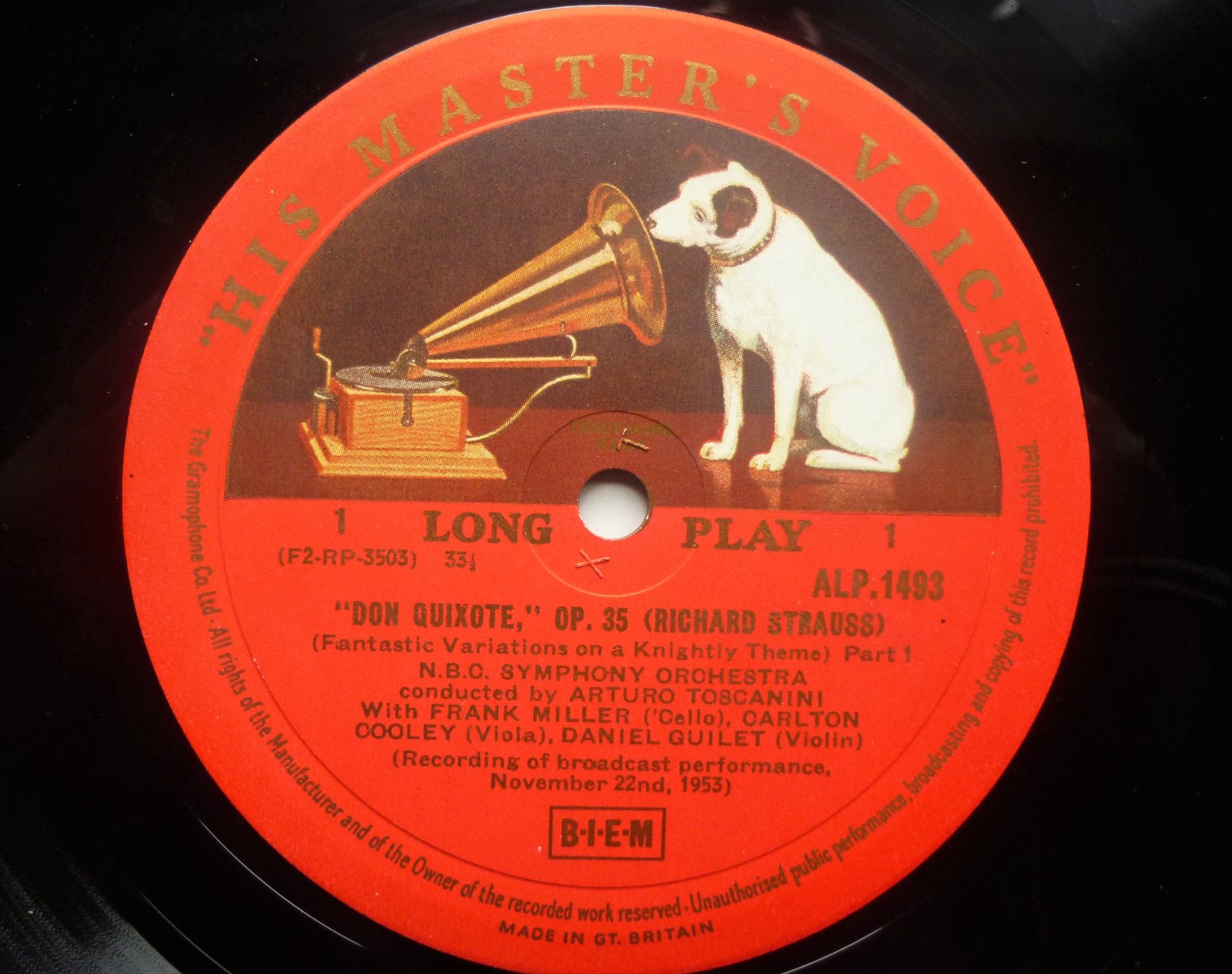 Toscanini Don Quixote LP RCA ALP1493 EX/VG 1950s sleeve would be EX but laminate is slightly peeling at front opening - Image 3