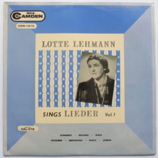 Lotte Lehmann Sings Leider No 1 LP RCA Camden CDN1015 EX/EX 1959