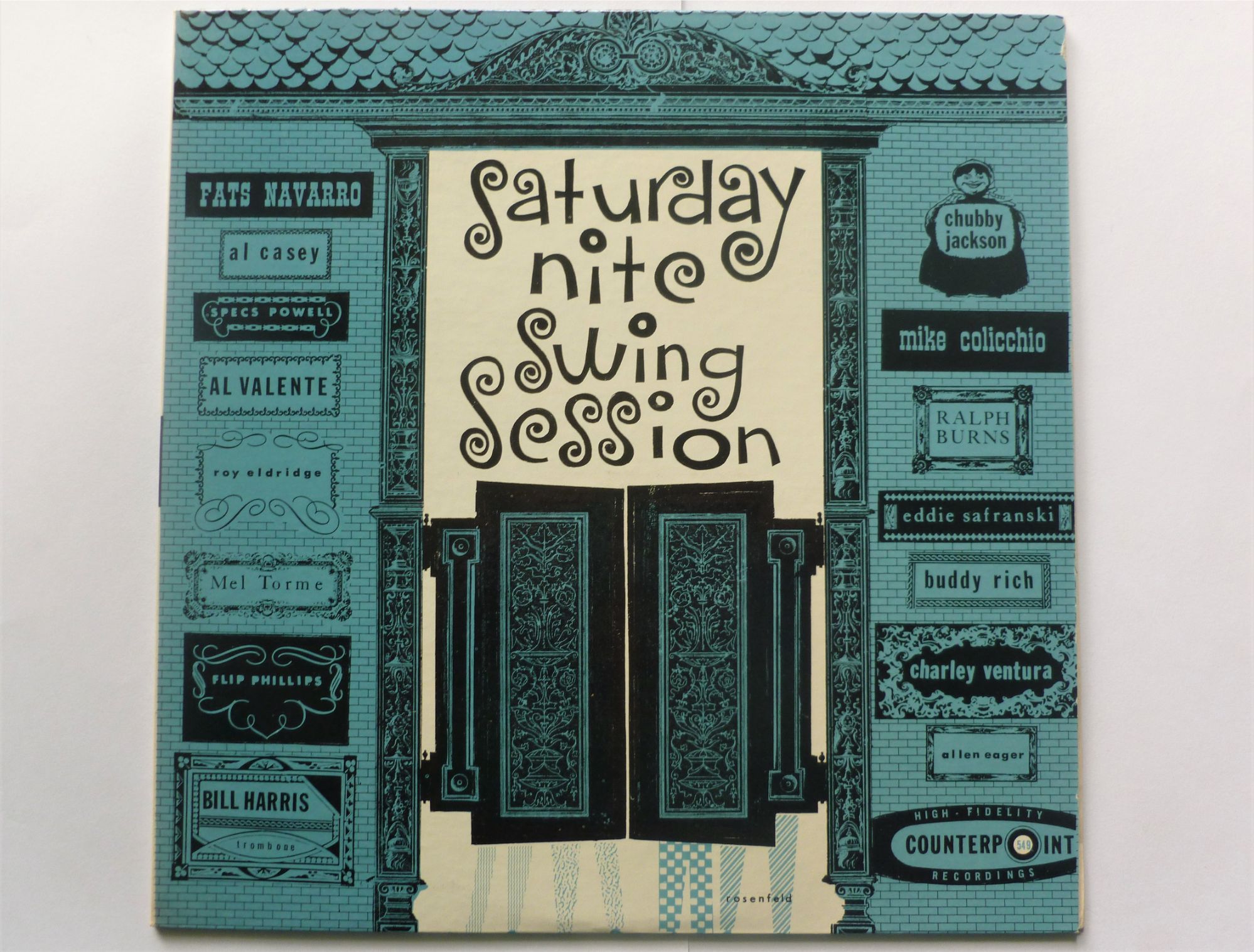 Saturday Night Swing Session LP Counterpoint CTP549 EX/EX 1957 US pressing, with Al Casey, Buddy Rich & Roy Eldridge