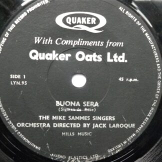 Mike Sammes Singers Buona Sera 7" Lyntone LYN96 EX 1960s originally came free with Quaker oats