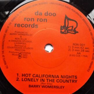 Barry Womersley Barry Womersley EP Da Doo Ron Ron RON001 EX 1983