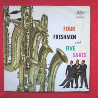 Four Freshmen Four Freshmen & Five Saxes LP Capitol T844 VG/VG 1950s Record has been played a lot and there is some loss of clarity but it still plays very well. Laminate is peeling off rear of sleeve.