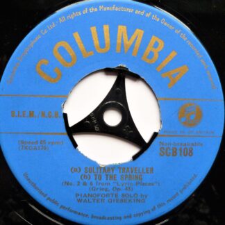 Walter Gieseking Wedding Day At Troldhaugen 7" Columbia SCB108 EX 1950s centre is pushed out