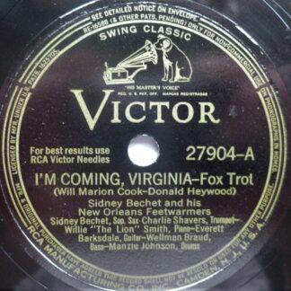 Sidney Bechet I'm Coming Virginia 10" Victor 27094 EX 1940s 10 inch 80rpm single, US pressing, Edison diamond discs