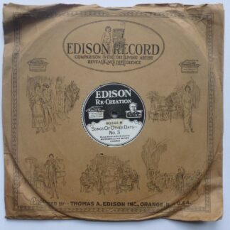 Metropolitan Mixed Chorus Songs Of Other Days No 4 10" Edison Recreation 80344 VG 1920s 10" 78rpm record in original Edison company sleeve, US pressing. There is some spindle wear, record looks EX