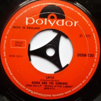Derek & Dominos Layla 7" Polydor 2058130 EX 1970s paper label, record has machine-cut centre