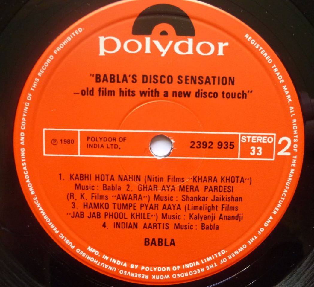 Babla Babla's Disco Sensation LP Polydor 2392935 EX/EX 1980 Indian pressing, in Indian Polydor inner sleeve which has seam splits, vinyl is EX+" - Image 4