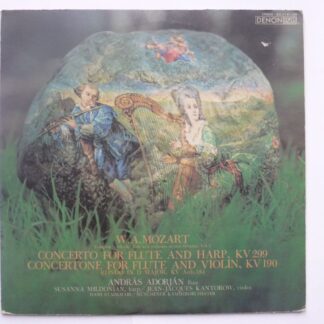 Hans Stadlmair Mozart Concerto For Flute & Harp LP Denon OX7187 EX/VG 1979 Japanese pressing, sleeve is heavily split on top edge and has 4cm split on bottom edge, with insert