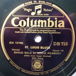 Eddie Peabody St Louis Blues 78 Columbia DB713 EX 1930s 10" 78rpm single