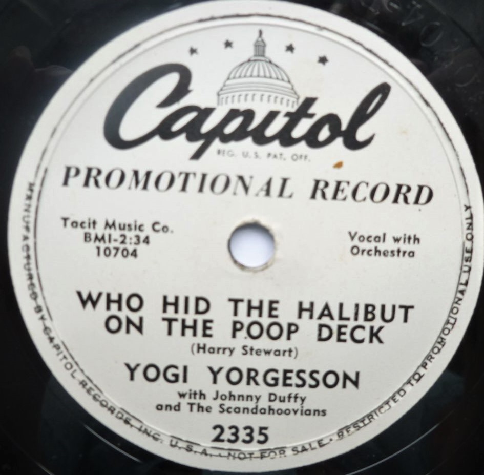 Yogi Yorgesson The Object Of My Affection 78 Capitol 2335 EX 1940s 10" 78rpm single, US pressing, promo - Image 2
