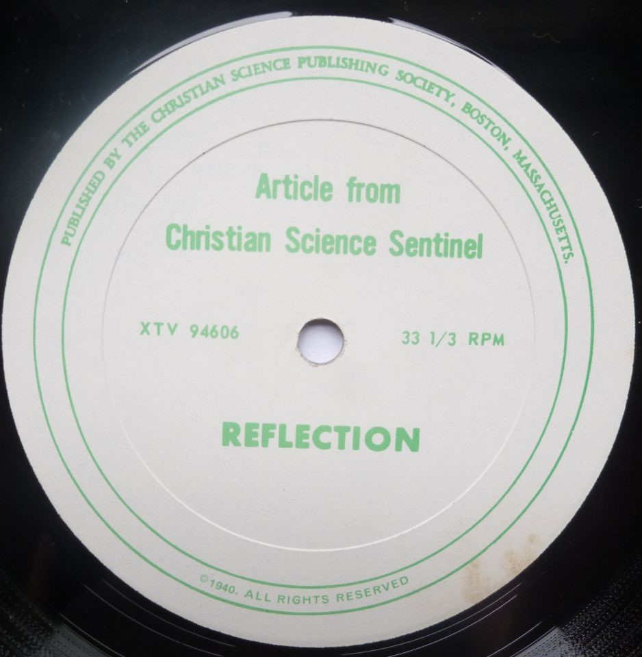 All The Way Reflection LP Christian Science Publishing Society XTV94607 EX/VG 1970s US pressing, Braille on side one label - Image 3