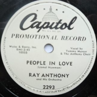 Ray Anthony People In Love 78 Capitol 2293 EX 1952 10" 78rpm single, US pressing, promo