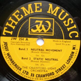 Crawford Light Orchestra Neutral Movement 78 Josef Weinberger JW254 EX 1960 10" 78rpm vinyl single