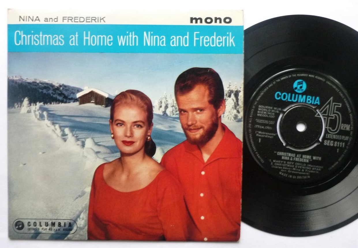 Nina & Frederik Christmas At Home With Nina & Frederik EP Columbia SEG8111 EX/EX 1960s black label, picture sleeve