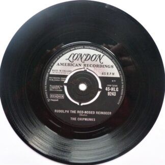 Chipmunks Rudolph The Red Nosed Reindeer 7" London HLG9243 VG 1960 there is writing on centrepiece