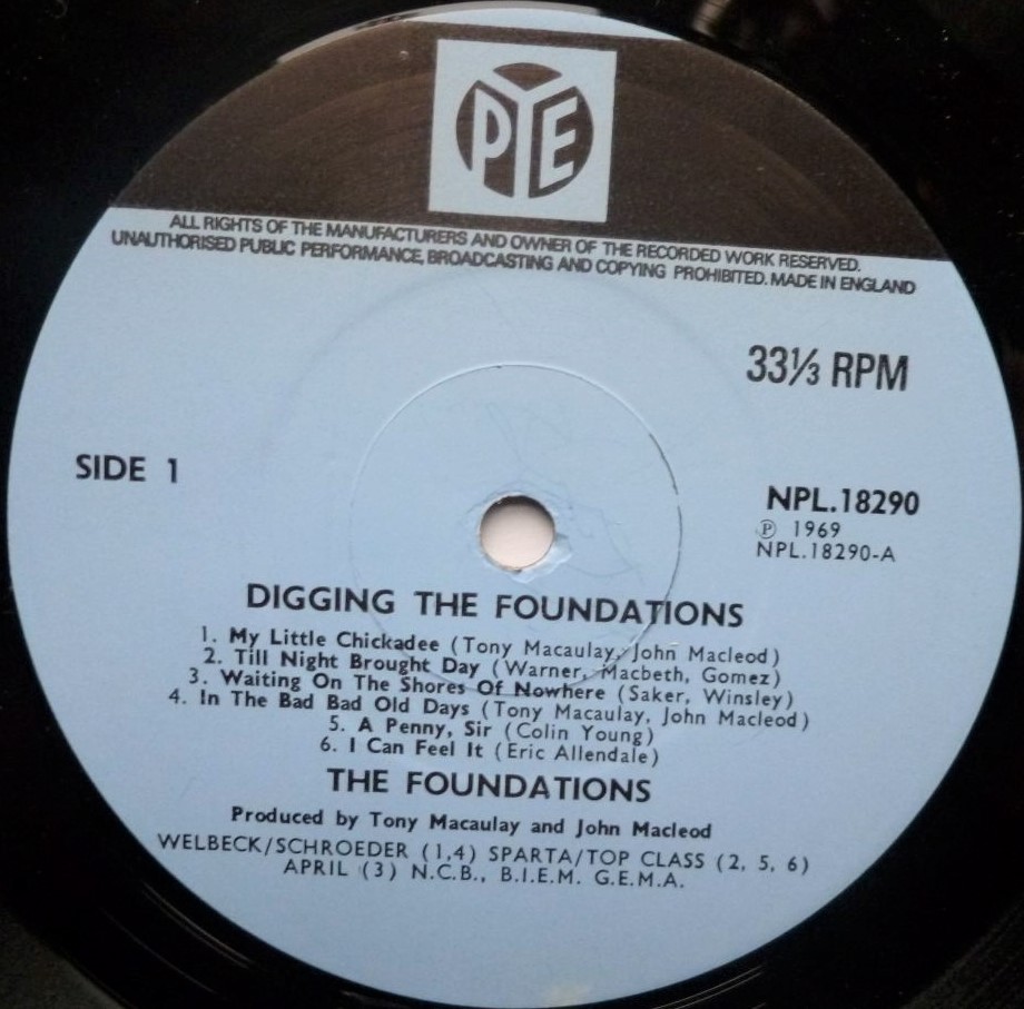 Foundations Digging The Foundations LP Pye NPL18290 VG/VG 1969 there is non-audible fingernail mark on side two - Image 3