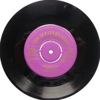 Jelly Roll Morton Smoke-House Blues 7" HMV 7M187 VG 1950s purple label gold print. There is a light short scratch at the very end of side two. It causes three clear ticks at the very end of the track