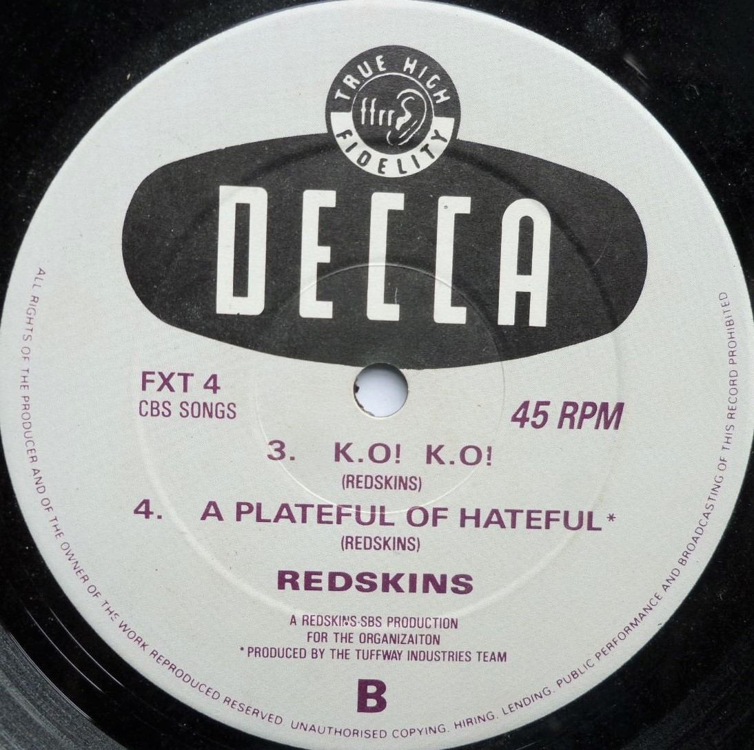 Redskins It Can Be Done 10" Decca FXT4 EX/VG 1985 10" single , sleeve is numbered 5104" - Image 3