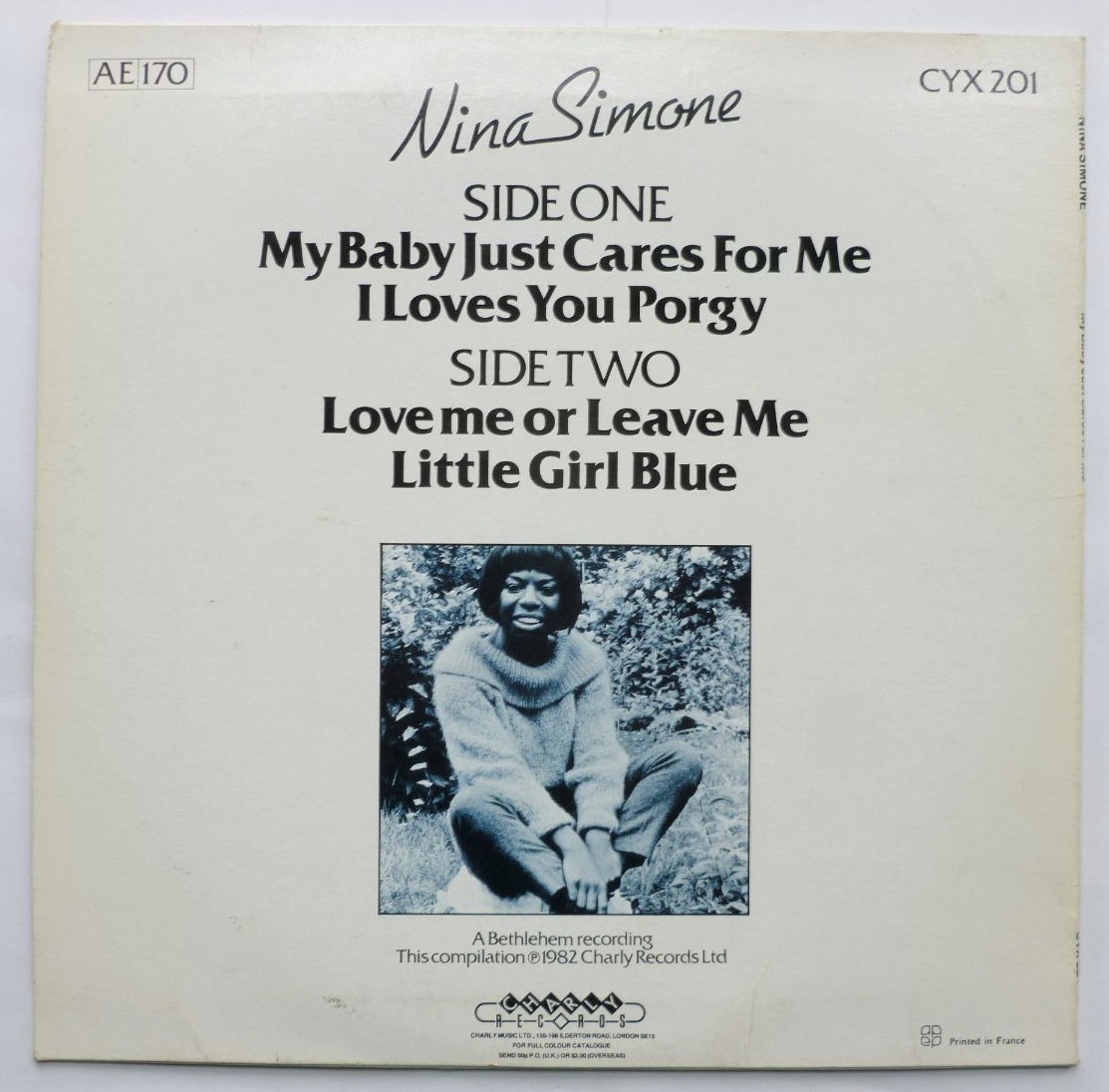 Nina Simone My Baby Just Cares For Me 10" Charly CYX201 EX/VG 1992 10 inch EP, French pressing - Image 2
