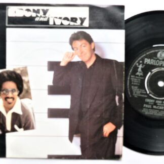 Paul McCartney Ebony And Ivory 7" Parlophone R6054 EX/VG 1982 picture sleeve, a-side with Stevie Wonder