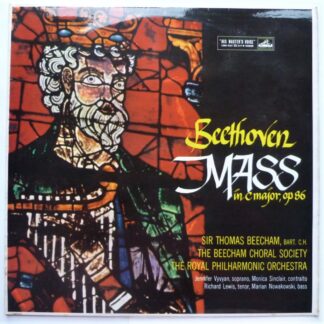 Thomas Beecham Beethoven Mass In C Major LP HMV ASD280 EX/EX 1960s coloured postage stamp label, 80 is written twice in felt tip on rear of sleeve