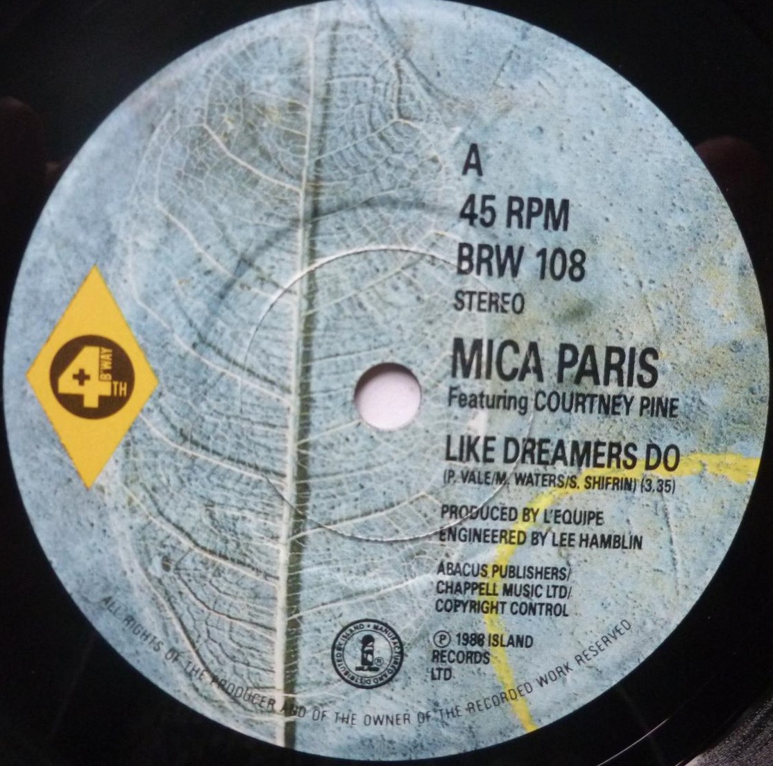 Mica Paris Like Dreamers Do 7" 4th B'Way BRWG108 EX/EX 1988 gatefold picture sleeve, a-side with Courtney Pine - Image 5