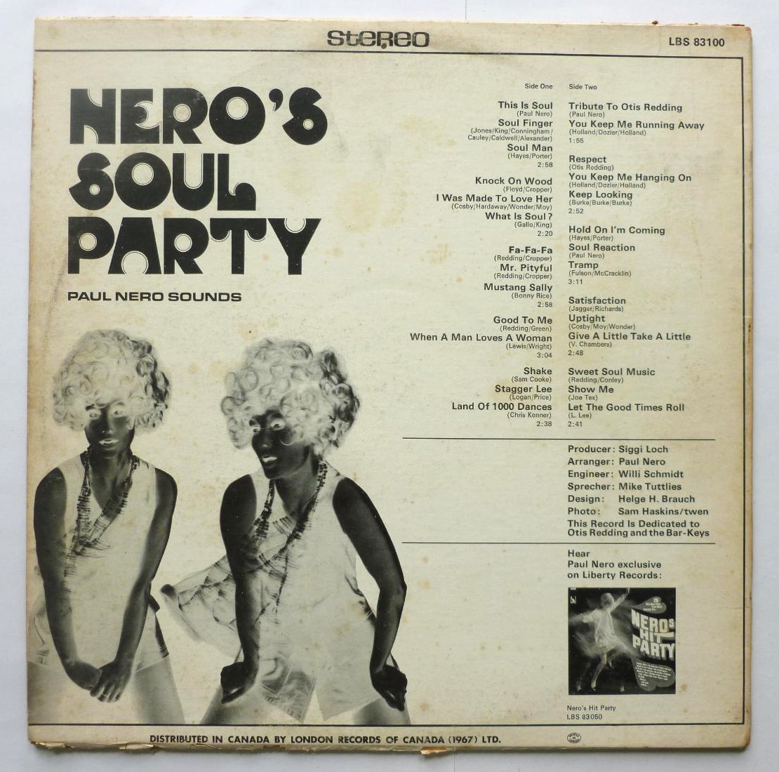 Nero's Soul Party Nero's Soul Party LP Liberty LBS83100 VG/VG 1967 Canadian pressing, sleeve is split along more than half of the bottom edge - Image 2