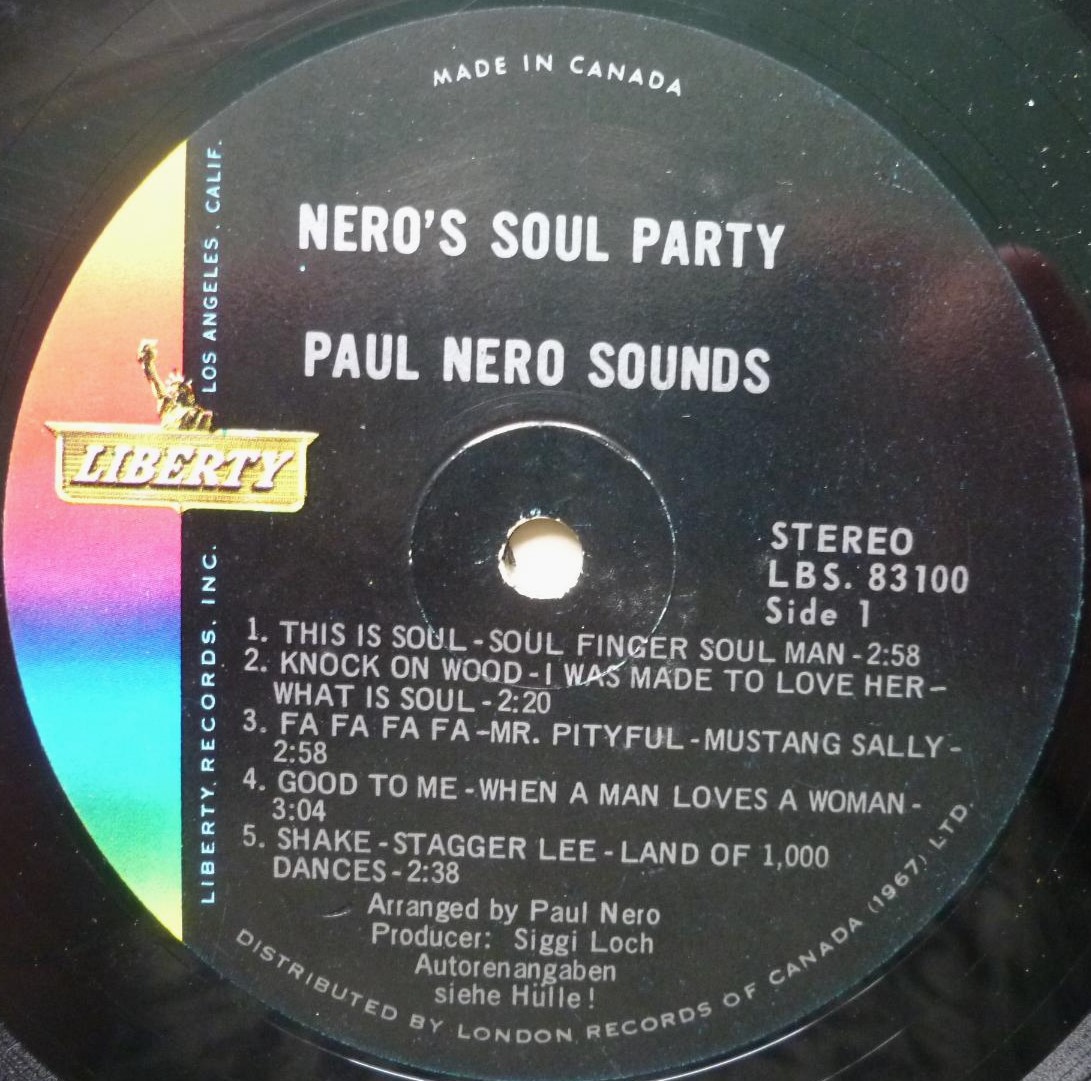 Nero's Soul Party Nero's Soul Party LP Liberty LBS83100 VG/VG 1967 Canadian pressing, sleeve is split along more than half of the bottom edge - Image 3