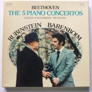 Artur Rubinstein & Daniel Barenboim Beethoven The 5 Piano Concertos 5LP RCA CRL5-1415 EX/VG 1976 5 x 12" LPs boxed with booklet, Italian pressing