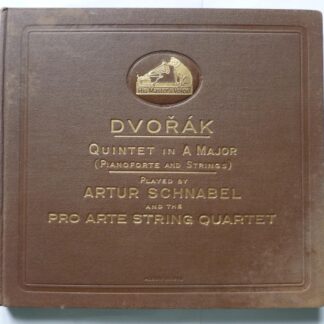 Artur Schnabel Dvorak Quintet In A Major 4x78 HMV 214 EX/VG 1940s 4 x 12" 78rpm records in booklet sleeve with insert which has writing on it