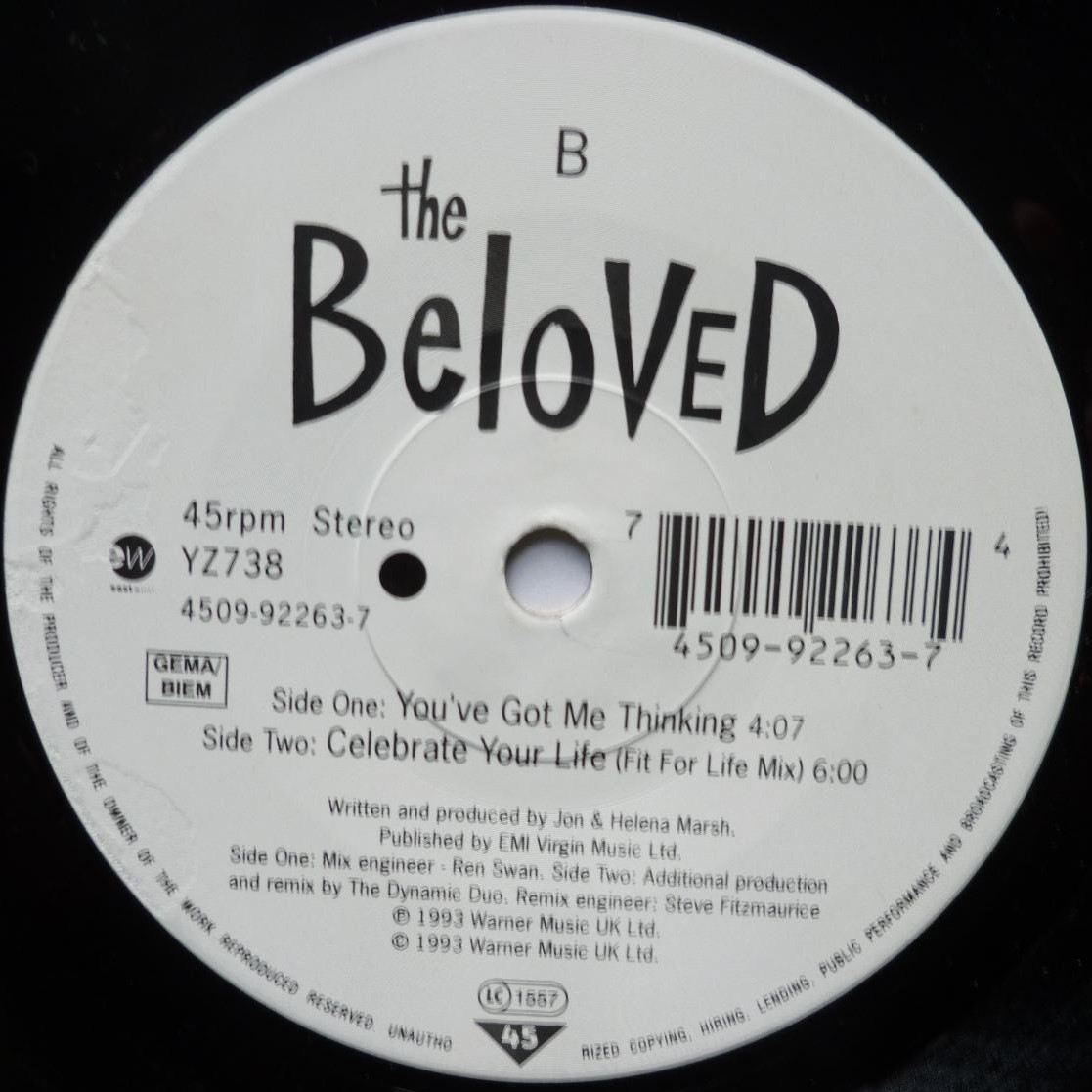 Beloved You've Got Me Thinking 7" East West YZ738 EX+/VG+ 1993 German pressing in picture sleeve - Image 5