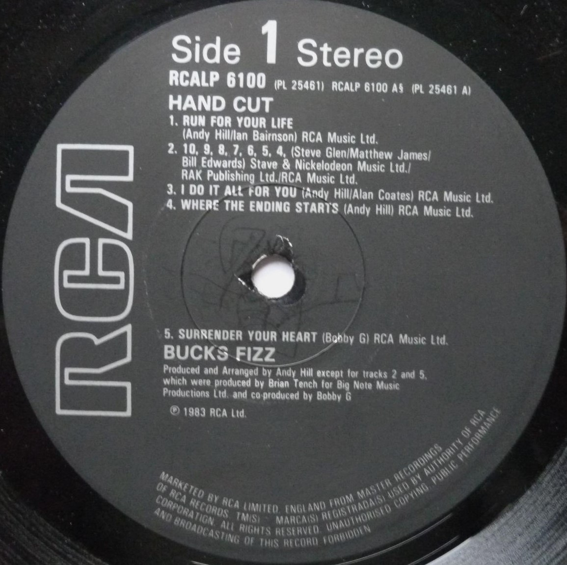 Bucks Fizz Hand Cut LP RCA LP6100 EX/EX 1983 with inner sleeve which has some foxing, sleeve has beginnings of seam split on top edge - Image 4