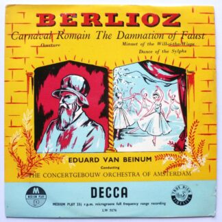 Eduard Van Beinum Berlioz 10"LP Decca LW5176 EX/VG 1956 10 inch LP