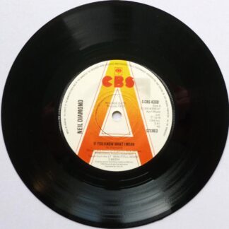Neil Diamond If You Know What I Mean 7" CBS SCBS4398 EX 1976 demo, there is sticker shadow on side one label